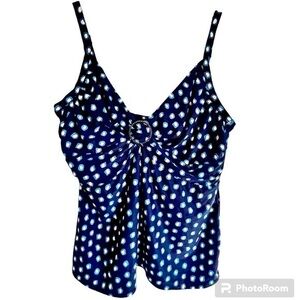 Coco Reef Tankini Top, 36-C bra-sized swimwear, underwire, NWT, Navy Blue